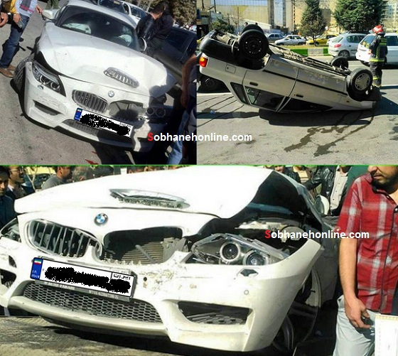 تصادف شدید BMW لوکس و پراید+عکس