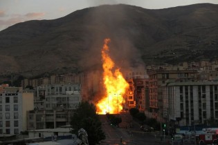 خط لوله انتقال گاز در منطقه شهران منفجر شد