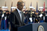 تصاویر/چهر اوباما در مراسم خداحافظی با نظامیان!