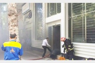 آتش سوزی بانک سامان رشت