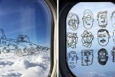 تصاویر/ هنرنمایی روی شیشه هواپیما را ببینید
