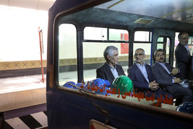 محمد علی افشانی و محسن سید آقایی در لوکوموتیو جهت بازدید از خط ۷ مترو تهران