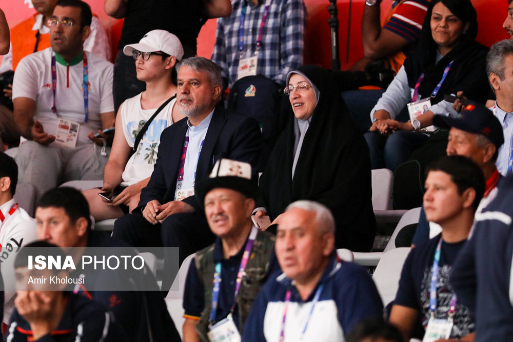 صالحی امیری، رییس کمیته ملی المپیک در هجدهمین دوره بازی‌های آسیایی ۲۰۱۸ - مسابقات کشتی آزاد