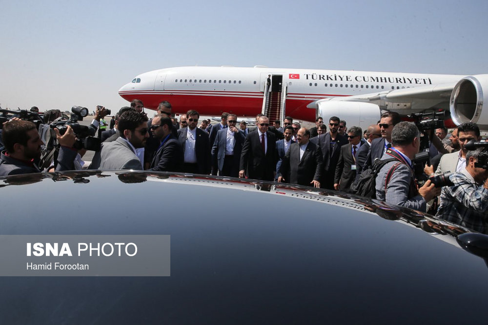 ورود اردغان به تهران برای حضور در نشست سه‌جانبه با روحانی و پوتین