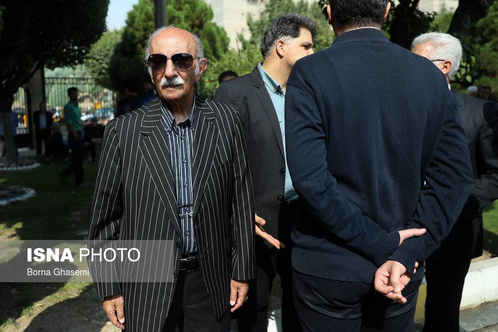 مسعود اسکویی در مراسم تشییع پیکر بهرام شفیع