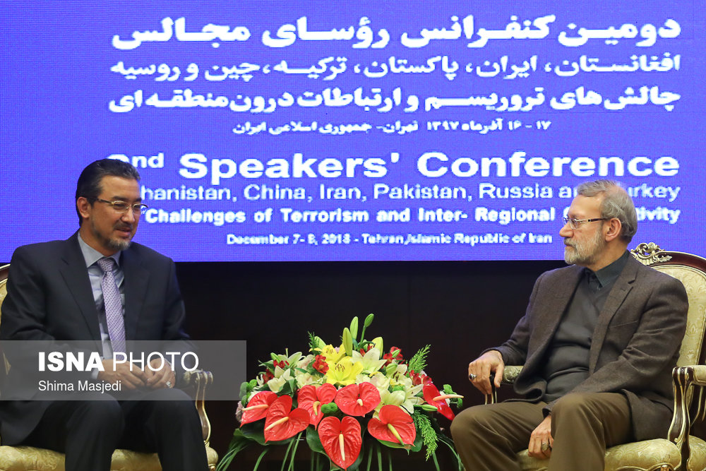 دیدار عبدالرئف ابراهیمی رئیس مجلس ملی افغانستان با علی لاریجانی رییس مجلس شورای اسلامی