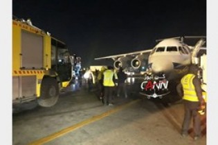 تصویری از تصادف خودرو با هواپیما در فرودگاه مهرآباد