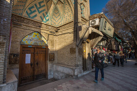 درب ورودی مدرسه تاریخی «التفاتیه» قزوین – خیابان امام خمینی (ره) – بازار قزوین