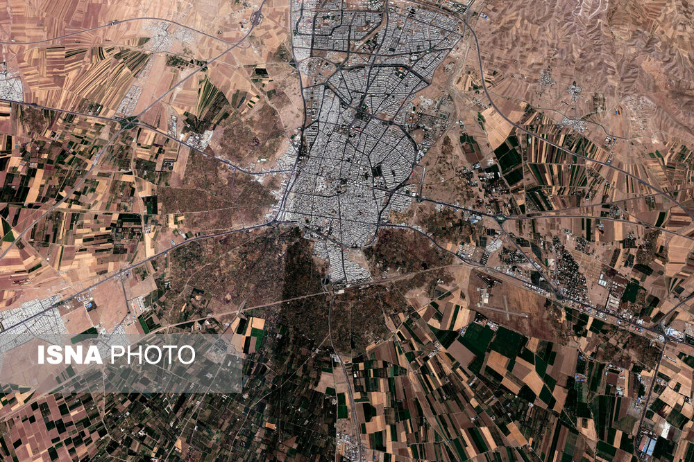 تصویر هوایی از وضعیت باغستان قزوین در سال ۱۳۹۷