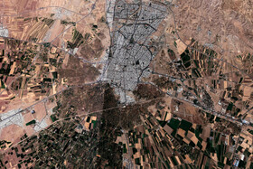 تصویر هوایی از وضعیت باغستان قزوین در سال ۱۳۹۷
