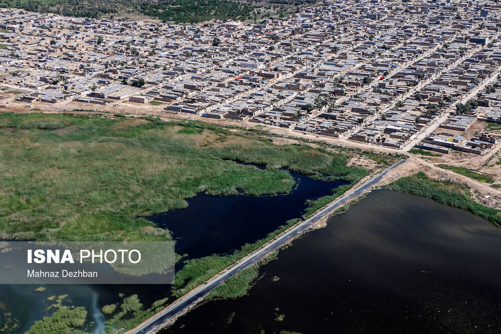 تصاویر هوایی از مناطق سیل زده اطراف رود کارون