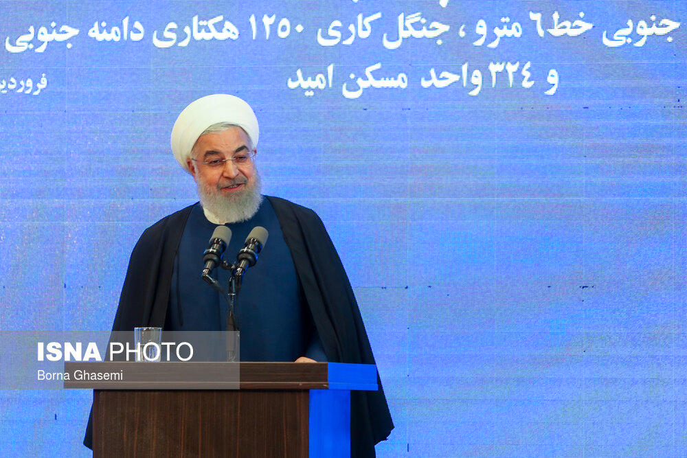 سخنرانی روحانی در مراسم افتتاح خط ۶ متروی تهران با حضور رییس جمهور
