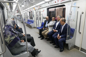 محسن هاشمی در مراسم افتتاح خط ۶ متروی تهران با حضور رییس جمهور