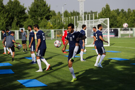 اولین تمرین تیم ملی فوتبال با حضور «مارک ویلموتس»