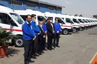 ایران خودرو ۶۳ دستگاه آمبولانس پیشرفته به وزارت بهداشت تحویل داد