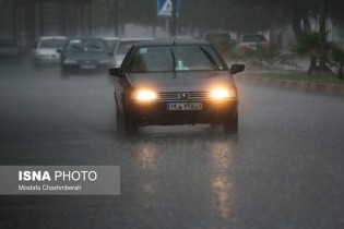 بارش باران در جاده‌های ۶ استان
