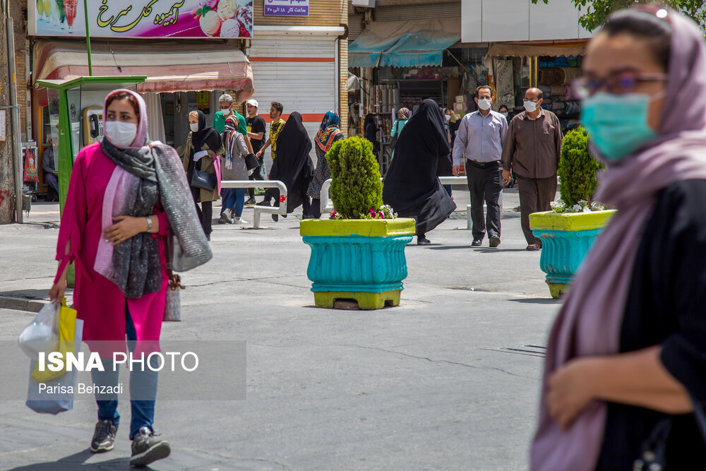اولین روز طرح ماسک اجباری در اراک- خیابان مخابرات