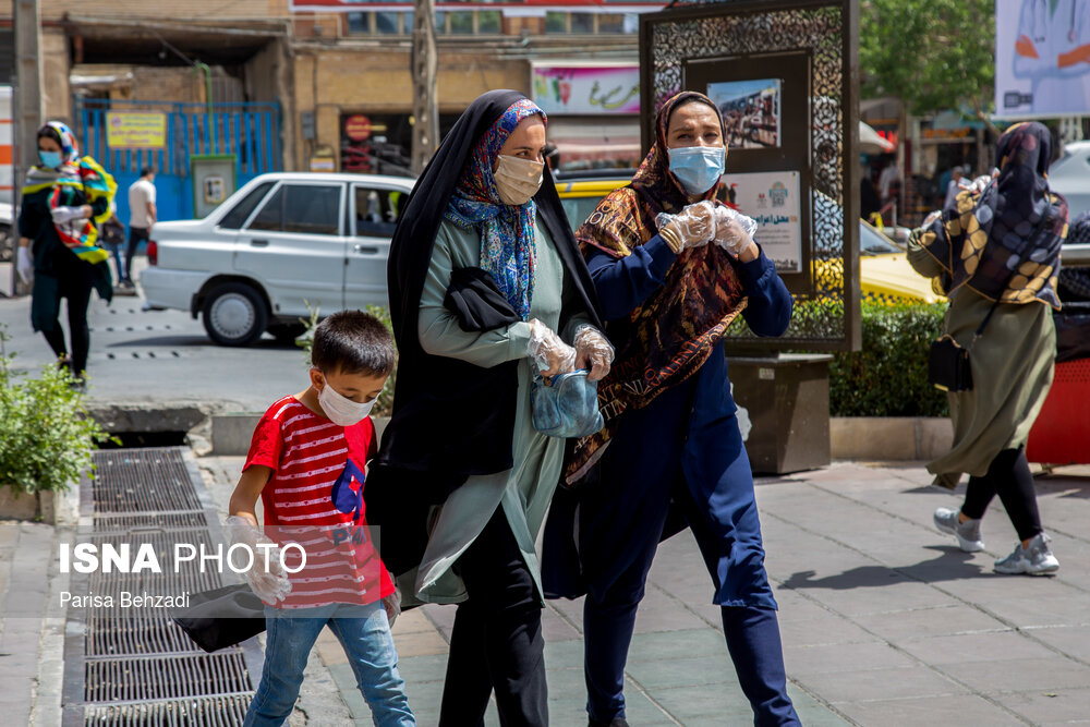 اولین روز طرح ماسک اجباری در اراک- میدان شهدا