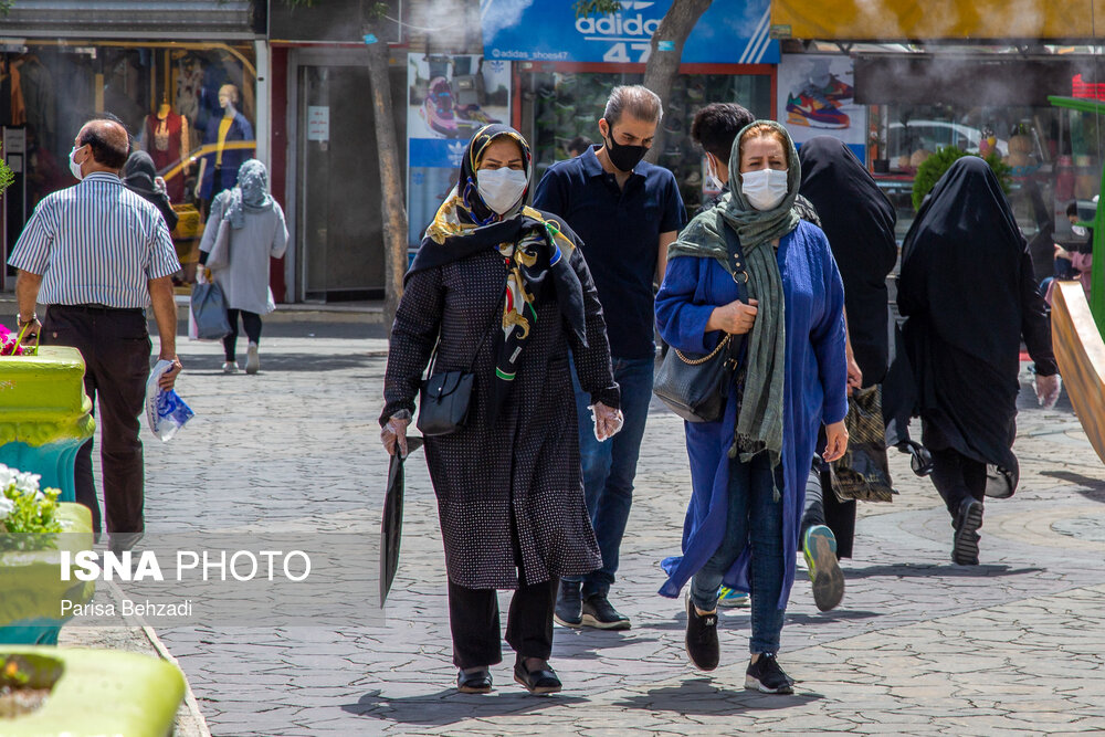 اولین روز طرح ماسک اجباری در اراک- میدان شهدا