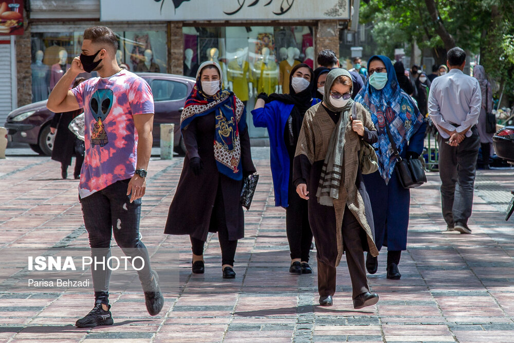 اولین روز طرح ماسک اجباری در اراک- خیابان شهید بهشتی