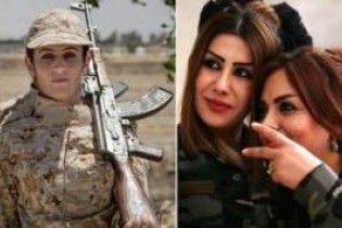 توجیه زنان کرد برای آرایش کردن قبل از جنگ با داعش
