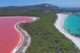 تصاویر/ دریاچه ای شگفت انگیز به رنگ صورتی در استرالیا