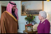 تصاویر / دیدار بن‌سلمان با ملکه و نخست‌وزیر انگلیس