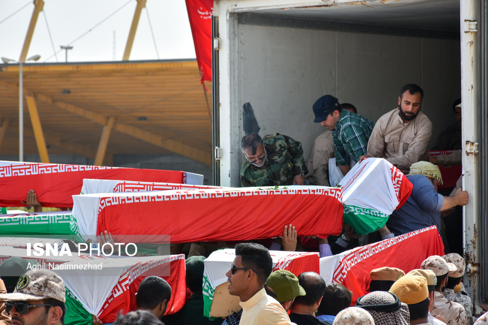 استقبال از ۷۵ شهید دوران دفاع مقدس در مرز شلمچه