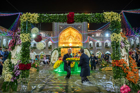 آذین‌بندی و چراغانی حرم مطهر رضوی در آستانه میلاد امام هشتم