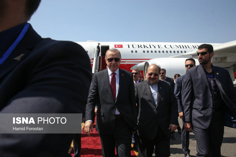 ورود اردغان به تهران برای حضور در نشست سه‌جانبه با روحانی و پوتین