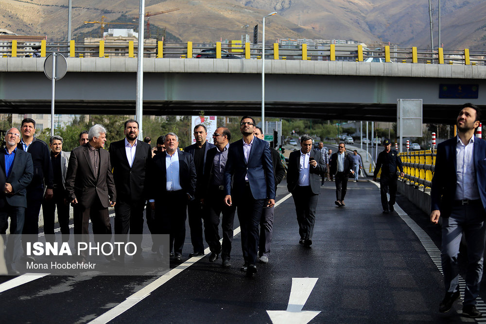 بازدید محسن هاشمی از نیمه شمالی بزرگراه صیاد شیرازی تا بزرگراه ارتش پیش از افتتاح این پروژه