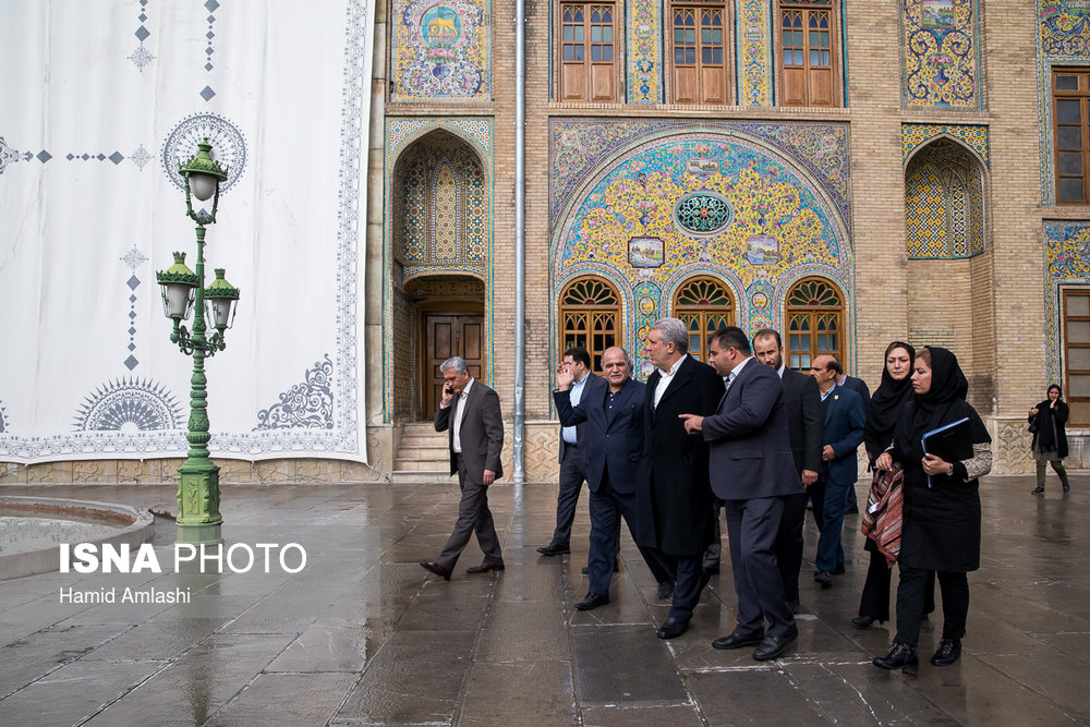 بازدید علی‌اصغر مونسان معاون رئیس‌جمهور و رئیس سازمان میراث فرهنگی، صنایع دستی و گردشگری از کاخ گلستان