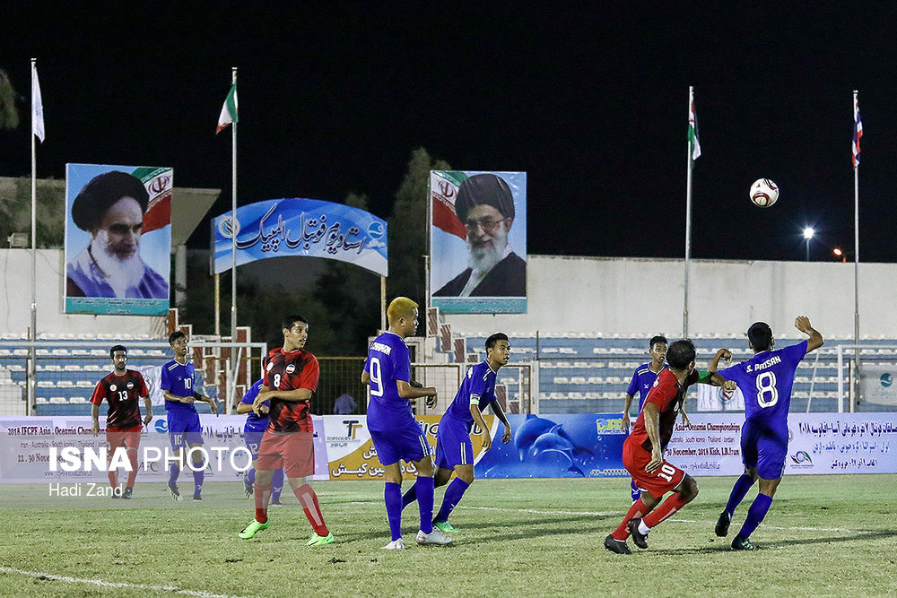 دیدار تیم‌های فوتبال هفت نفره جانبازان و معلولین ایران و تایلند در جزیره کیش