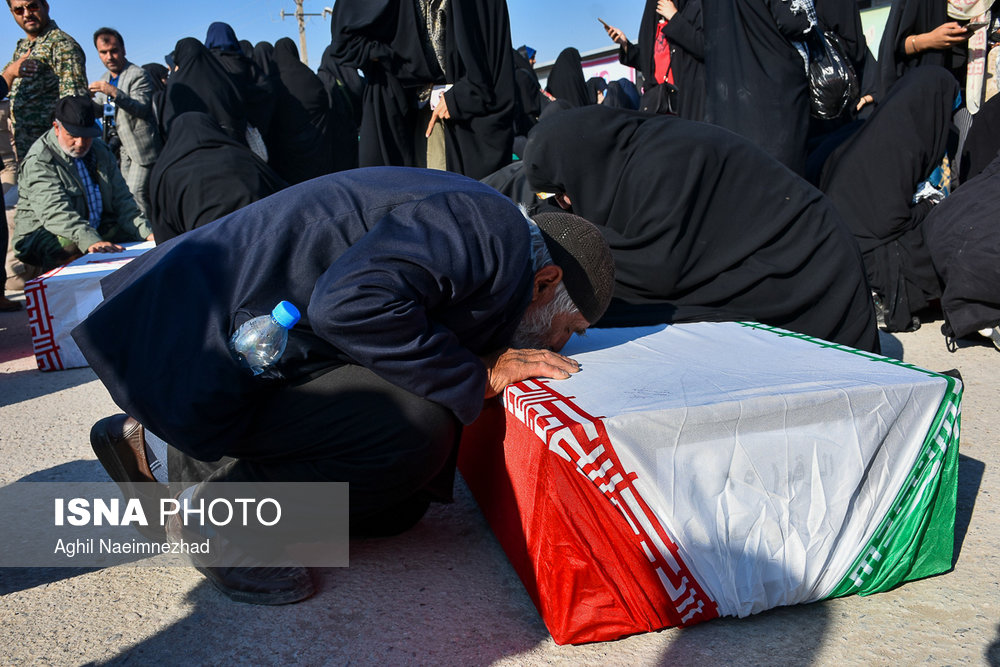 مراسم استقبال از ۷۲ شهید دوران دفاع مقدس در مرز شلمچه