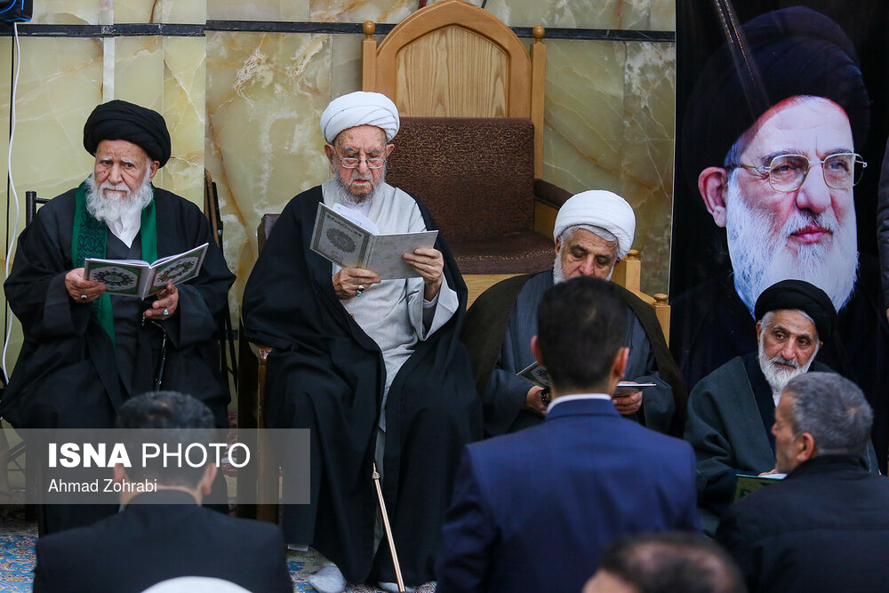 مراسم ختم آیت الله هاشمی شاهرودی در مسجد اعظم قم