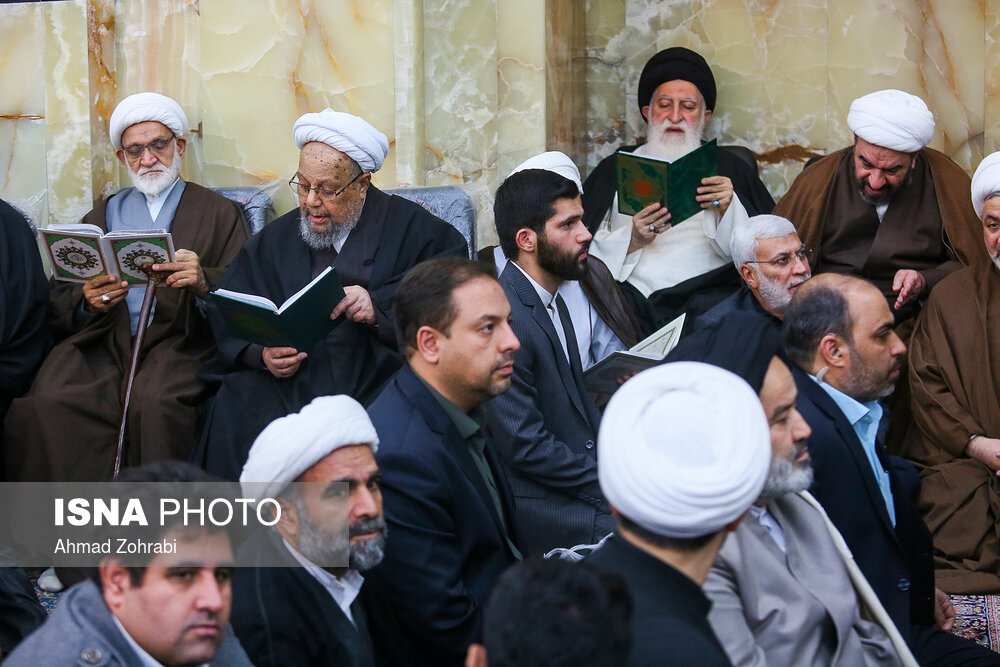 مراسم ختم آیت الله هاشمی شاهرودی در مسجد اعظم قم