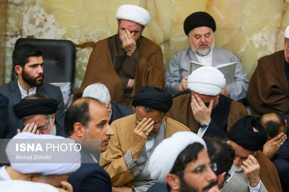 مراسم ختم آیت الله هاشمی شاهرودی در مسجد اعظم قم