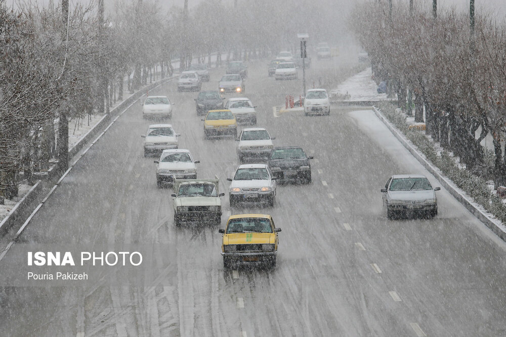 بارش برف زمستانی در همدان
