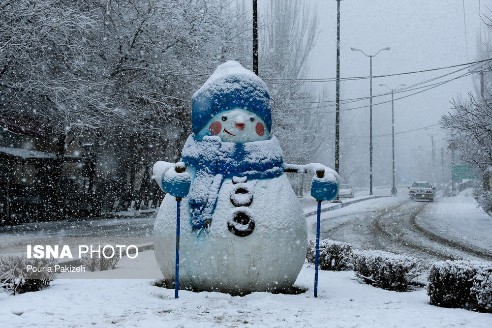 بارش برف زمستانی در همدان