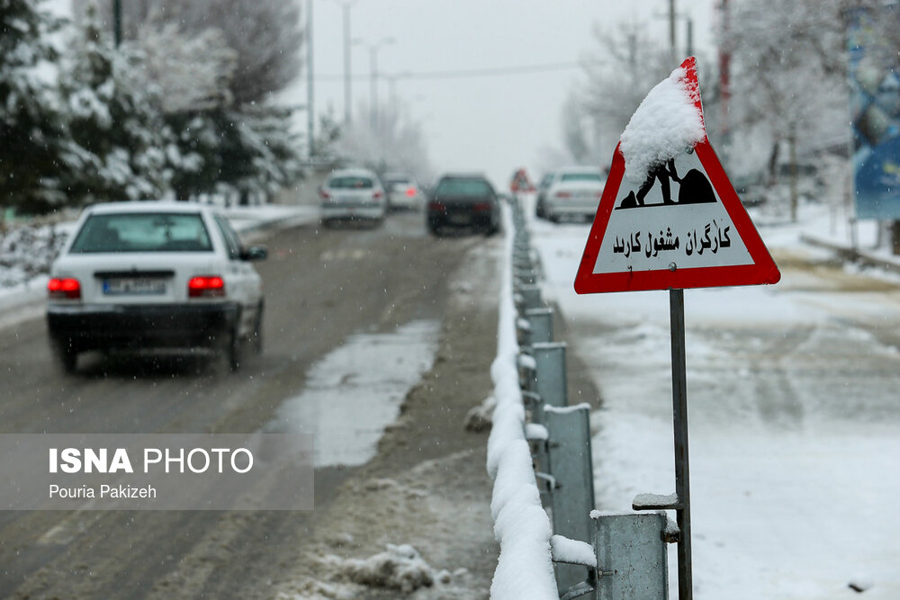 بارش برف زمستانی در همدان