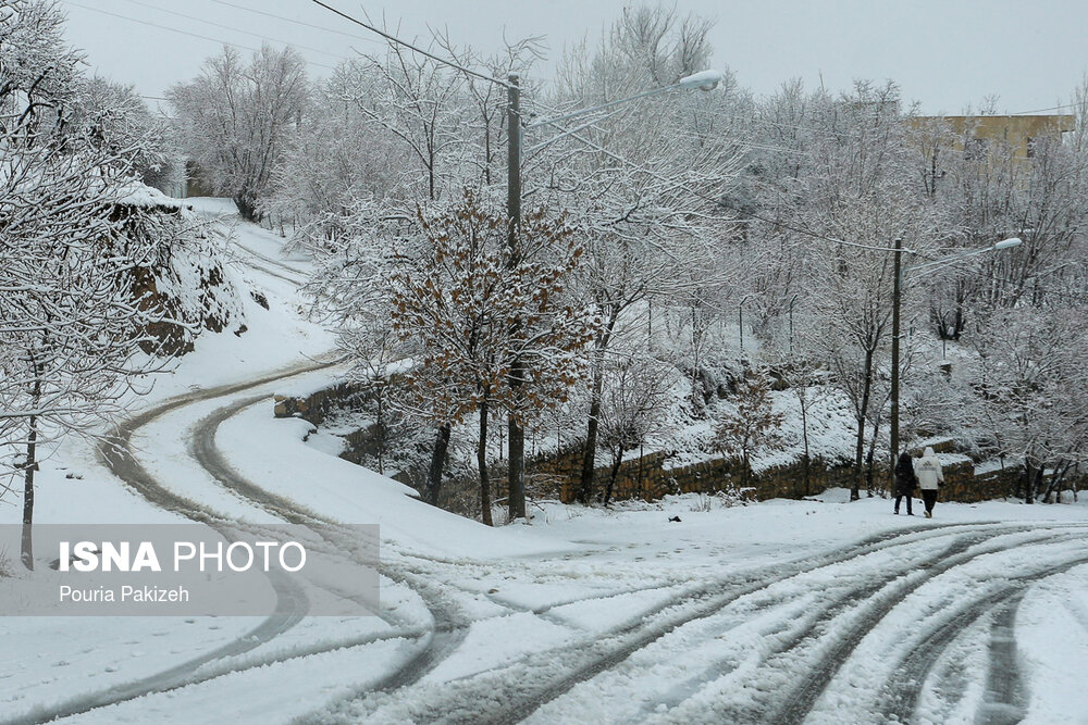 بارش برف زمستانی در همدان