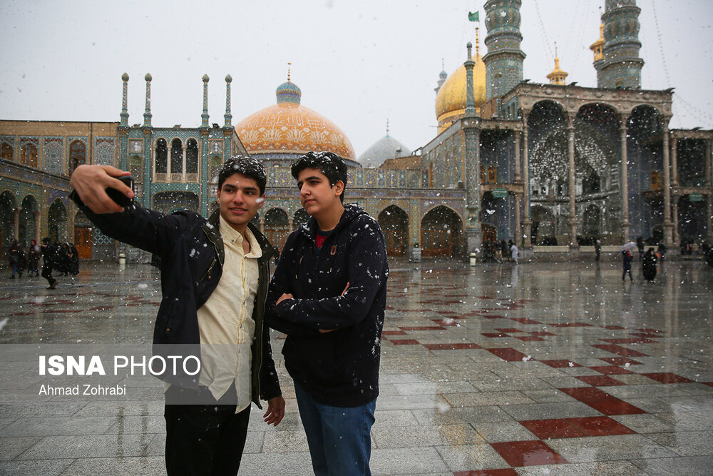بارش برف زمستانی در قم