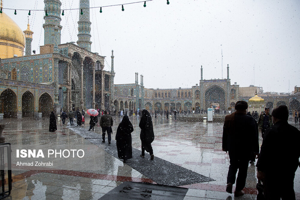 بارش برف زمستانی در قم