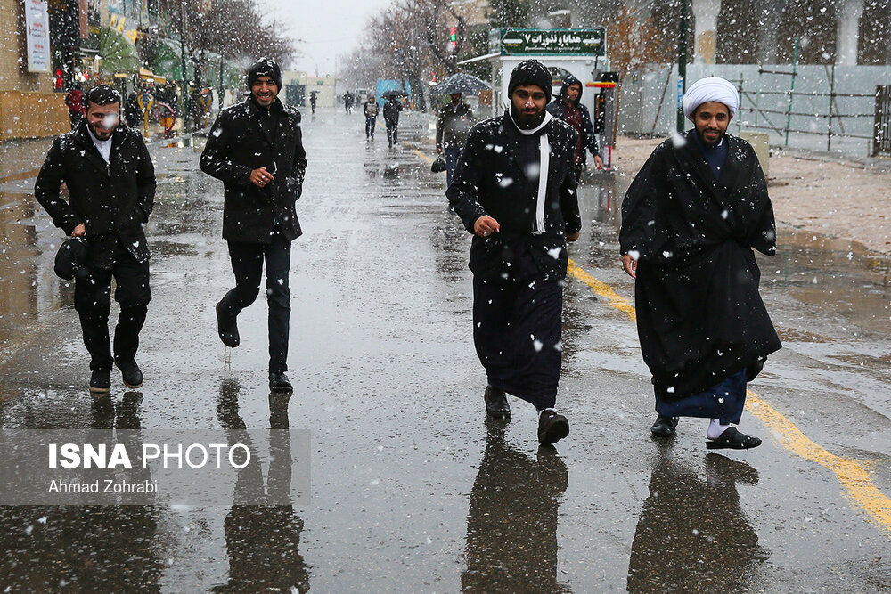 بارش برف زمستانی در قم