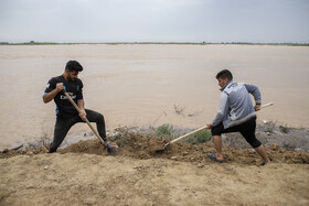 ساخت سیل بند بر روی کارون در روستای ملیحان اهواز