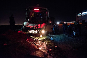 تصادف اتوبوس مسافری در محور تهران ارومیه