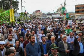 راهپیمایی نمازگزاران جمعه قم در حمایت از سپاه