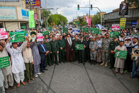 راهپیمایی نمازگزاران جمعه قم در حمایت از سپاه