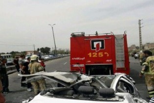 تصادف در جاده ورامین / یک نفر  کشته و ۲ نفر به شدت مجروح شدند