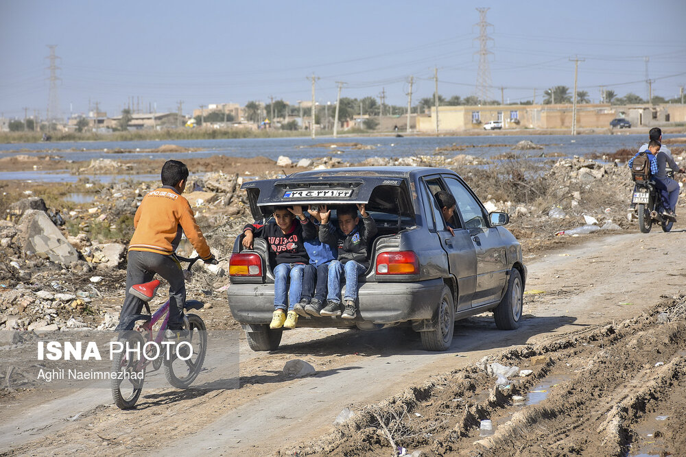 مشکلات کوی "بهروز" خرمشهر پس از بارندگی